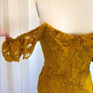 Lovers and Friends Mustard Lace Occasion Dress